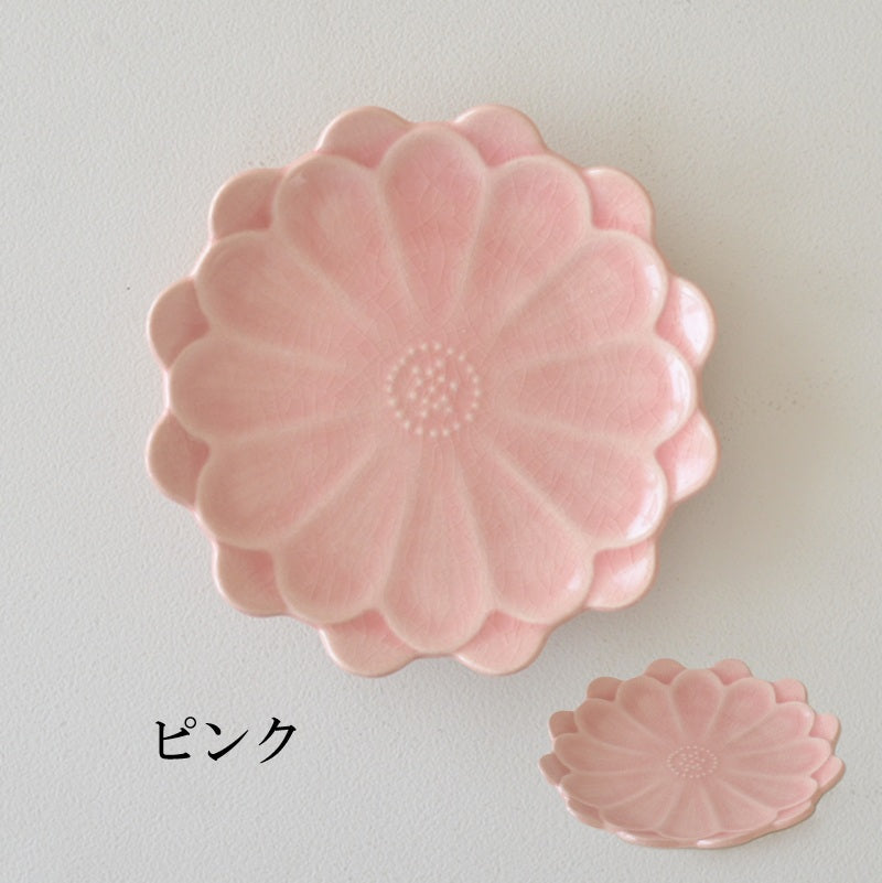 デイジー小皿 豆皿 小皿 醤油 美濃焼 皿 おしゃれ シンプル 小さめ かわいい 花 ナチュラル プレート 薬味 調味料 陶器 日本製 和風 ピンク ヒワ ブラウン ターコイズ ブルー 食器