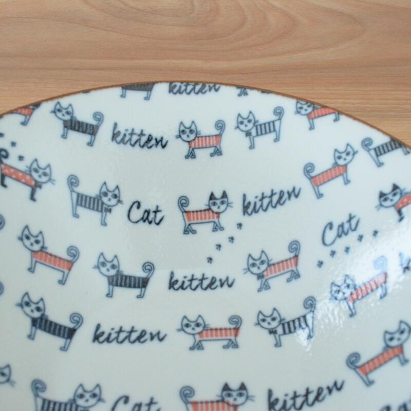 ねこねこ20cmヌードルボウル おしゃれ かわいい 可愛い ネコ 猫 ネコ柄 北欧 ラーメン うどん 大きい 日本製 食器 シンプル ナチュラル 食洗機使用可 電子レンジ使用可