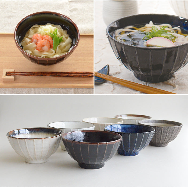 縞一珍丼 4個セット ラーメンどんぶり 茶碗 おしゃれ シンプル うどん 国産 日本製 食器 お茶碗 ご飯茶碗 飯碗 丼もの 小丼 ストライプ ちゃわん 子供 小さめ 模様 ラーメン鉢 かわいい 食洗機使用可 電子レンジ使用可