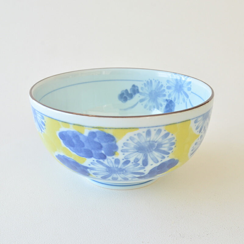 福袋-松- 黄地草花10点セット 和食器 磁器 茶碗 茶漬け椀 鉢 皿 どんぶり パスタ皿 大鉢 美濃焼 陶器 おしゃれ かわいい 上品 黄色 花柄 食卓 ギフト プレゼント 贈り物 お祝い 新生活