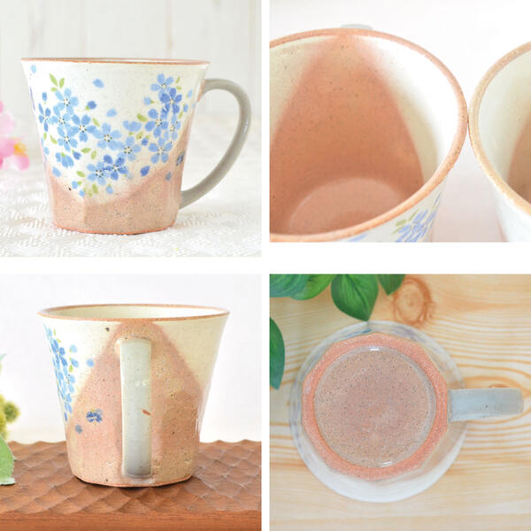 彩桜マグ【マグ コーヒカップ 珈琲 花柄 桜柄 おしゃれ ペア シンプル 美濃焼 マグカップ かわいい 日本製 陶磁器 食器 KAKUNI】
