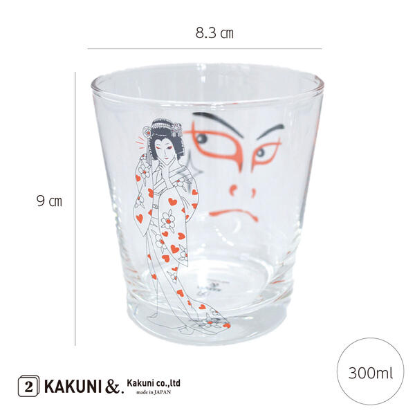 歌舞伎グラス おしゃれ 和風 グラス コップ ガラスコップ タンブラー カップ ガラス 食器 飲食店 麦茶 アイスコーヒー カクテル ジュース カフェ風 おしゃれ 海外 お土産 雑貨 カフェ 食器 ガラス製 ギフト プレゼント カクニ