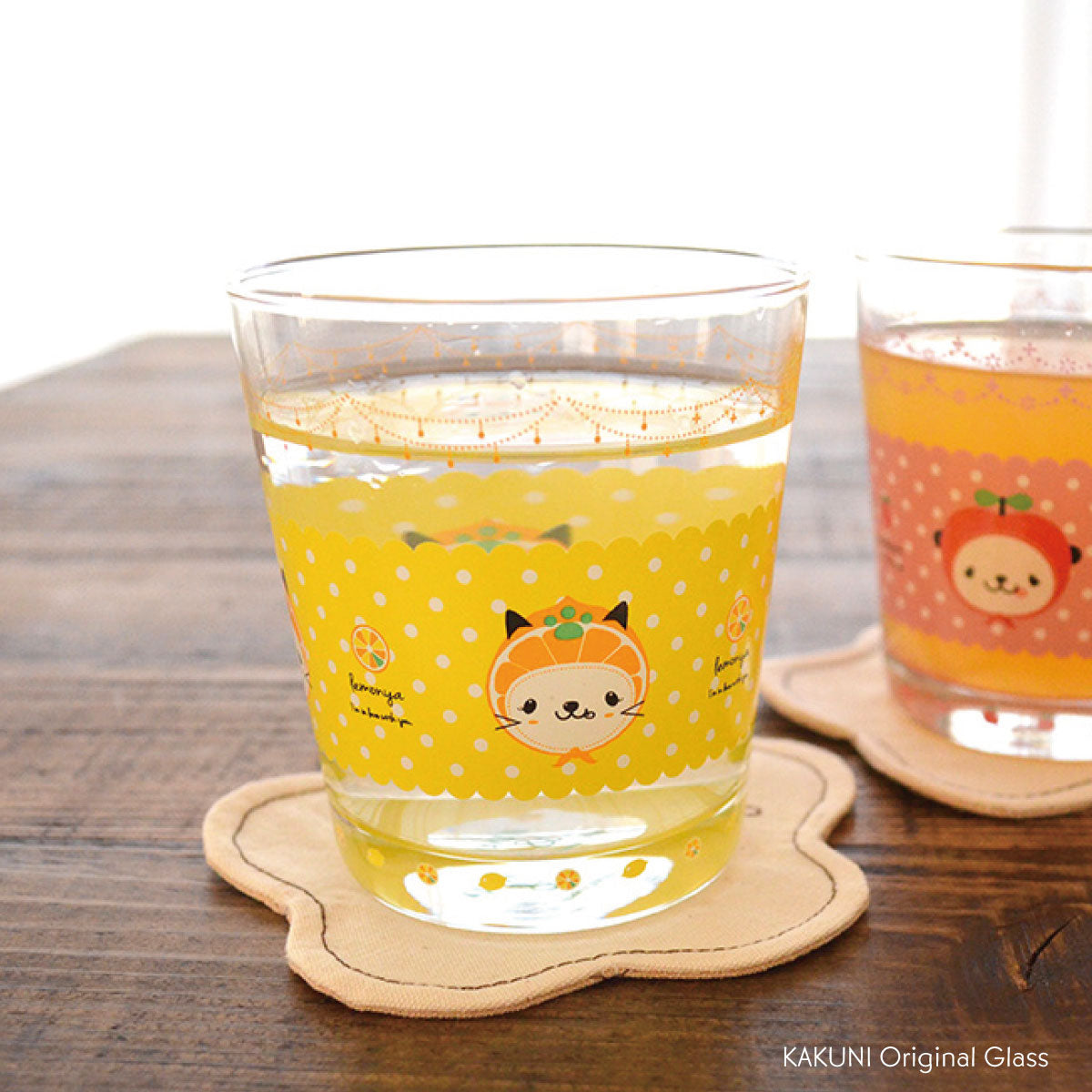 リンゴパンダれもにゃグラス グラス おしゃれ かわいい パンダ 猫 ギフト ガラス コップ 雑貨 カフェ 食器 ガラス製 ギフト タンブラー 日本製 カクニ