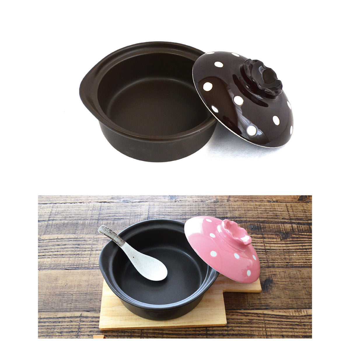 送料無料 土鍋6号 土鍋 6号 シンプル ギフト 日本製 陶器 食器 和風 ナチュラル ブランシェ クローバー ピンク イエロー 1人用2人用 カクニ 日本製 美濃焼