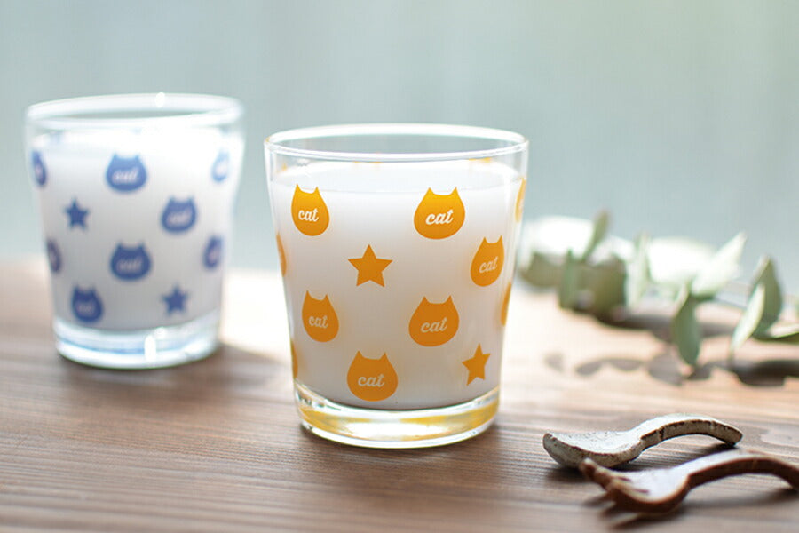 ビビット猫グラス グラス コップ カップ 300ml 日本製 カクニ おしゃれ シンプル かわいい POP カジュアル ツルツル 人気 猫柄 子供用 食卓 キッチン用品 プレゼント ギフト 贈り物