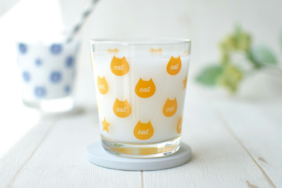 ビビット猫グラス グラス コップ カップ 300ml 日本製 カクニ おしゃれ シンプル かわいい POP カジュアル ツルツル 人気 猫柄 子供用 食卓 キッチン用品 プレゼント ギフト 贈り物