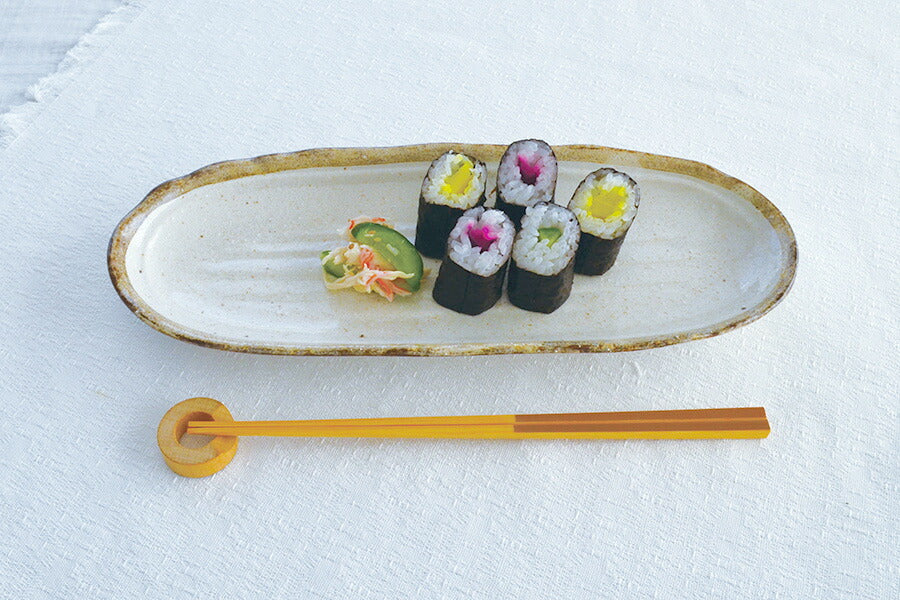 白唐津小判焼物皿【魚 器 陶器 角皿 おしゃれ ナチュラル 陶器 かわいい シンプル 白い器 電子レンジ使用可 食洗機使用可 日本製 美濃焼 カクニ KAKUNI】