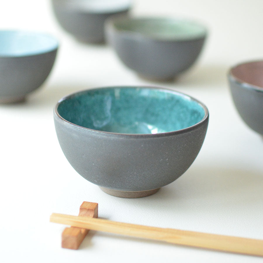 窯変塗分け飯碗 お茶碗 飯碗 おしゃれ ナチュラル 土物 渋い マット 北欧 日本製 美濃焼 食器 カフェ シンプル ギフト 箱入り カクニ KAKUNI