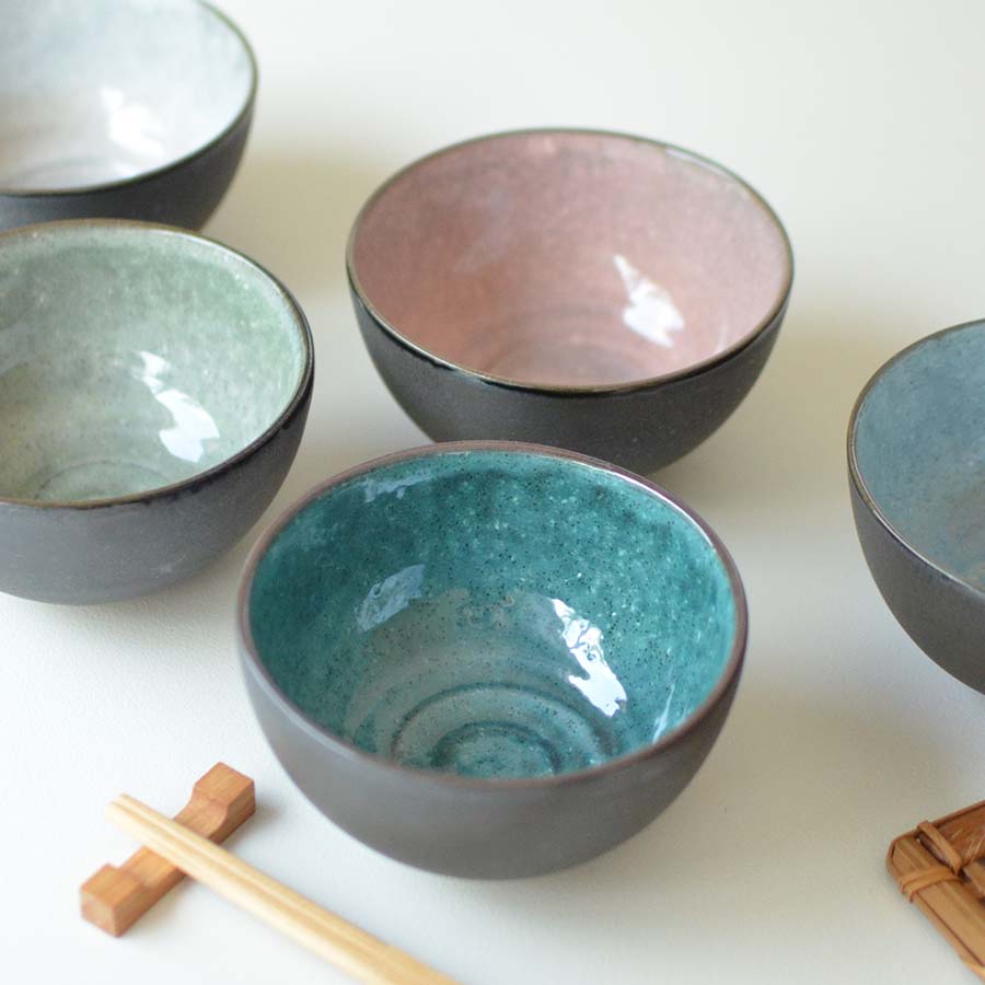 窯変塗分け飯碗 お茶碗 飯碗 おしゃれ ナチュラル 土物 渋い マット 北欧 日本製 美濃焼 食器 カフェ シンプル ギフト 箱入り カクニ KAKUNI