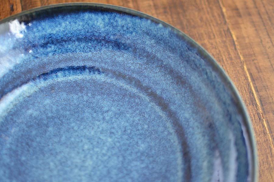 送料無料 紺碧パスタ皿3枚セット パスタ皿 セット 陶器 おしゃれ シンプル ブルー カレー皿 22cm 日本製 美濃焼 紺色 電子レンジ使用可 食洗機使用可 カクニ KAKUNI