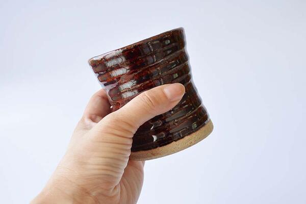 ロックカップ mino craft 焼酎 カップ おしゃれ 日本酒 冷酒 陶器 土物 渋い 日本製 美濃焼 食器 シンプル ギフト 箱入り カクニ KAKUNI ミノクラフト