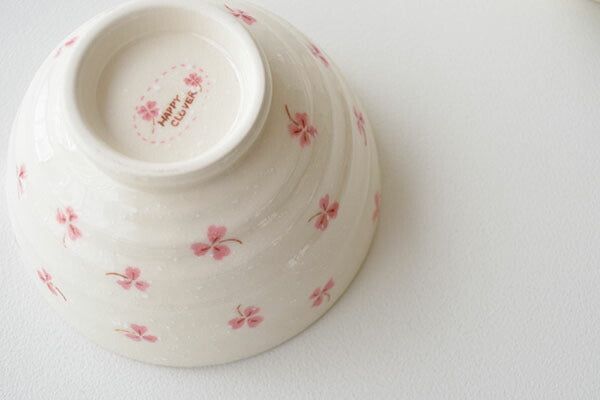 ハッピークローバー飯碗 お茶碗 おしゃれ かわいい セット 国産 日本製 美濃焼 器 食器 磁器 飯碗 食洗機使用可 リーフ 葉っぱ 新生活 お祝い 結婚祝い 贈り物 ギフト プレゼント