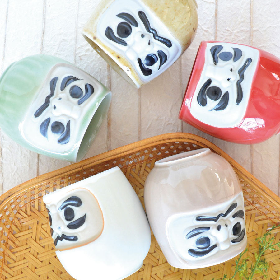 風水だるま湯呑 湯のみ おしゃれ 大きい ギフト おもしろい 風水 縁起物 日本製 美濃焼 和風 長寿祝い 贈り物 夫婦 和食器 還暦祝い 古希 喜寿 米寿 退職 定年 お祝い