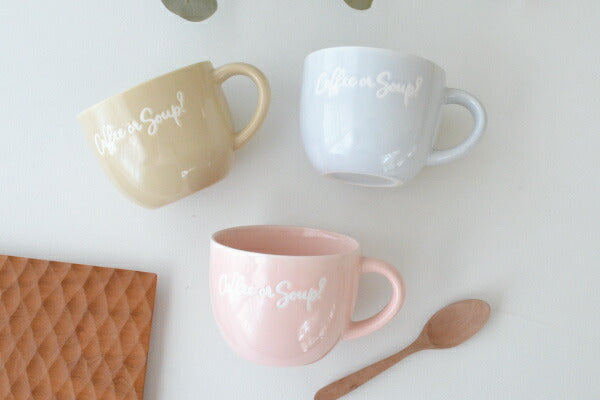 COFFEE OR SOUP? スープマグ スープカップ 陶器 マグカップ おしゃれ 大きめ オシャレ かっこいい 大きい 大容量 持ちやすい 会社用 北欧 シンプル 日本製 美濃焼 食器 食洗機使用可 電子レンジ使用可 プレゼント ギフト