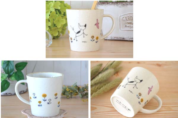 メグモグ マグカップ 可愛い マグ かわいい 子供用 誕生日プレゼント いぬ ねこ うさぎ ギフト 出産祝い 引っ越し祝い 美濃焼 日本製 磁器 食器 食洗機対応 電子レンジ対応 サカキバラメグミ カクニ