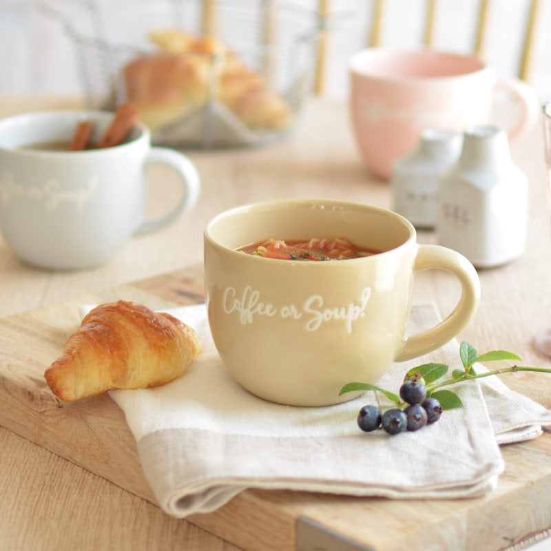 COFFEE OR SOUP? スープマグ スープカップ 陶器 マグカップ おしゃれ 大きめ オシャレ かっこいい 大きい 大容量 持ちやすい 会社用 北欧 シンプル 日本製 美濃焼 食器 食洗機使用可 電子レンジ使用可 プレゼント ギフト