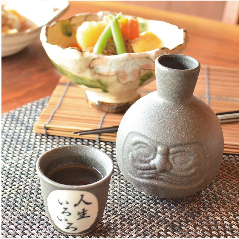 だるま堂 徳利 黒鉄錆 窯変紺 黒備前 徳利 だるま 2合 日本酒 お酒 おしゃれ かわいい ギフト 敬老の日 プレゼント 和風 陶器 日本製 美濃焼 食器 レンジ対応 食洗機対応 kakuni カクニ