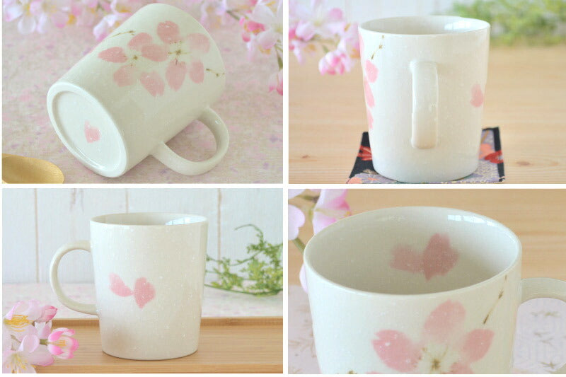 みやま桜 軽いマグ【軽量 マグカップ 可愛い コーヒカップ 水墨画 軽い 花柄 桜 かわいい おしゃれ 日本製 美濃焼 陶磁器 食器 レンジ対応 食洗機対応 KAKUNI カクニ】