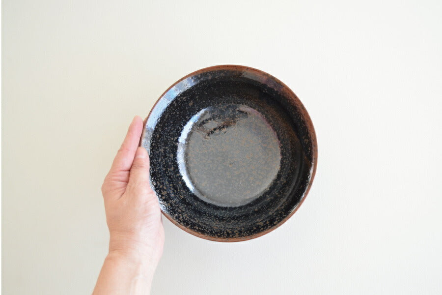 油滴天目ラーメン丼 19.5cm 黒 1個 美濃焼 食器 おしゃれ 可愛い かっこいい スマート シンプル ナチュラル カクニ オリジナル 日本産 インスタ映え 普段使い ギフト モダン 和 北欧