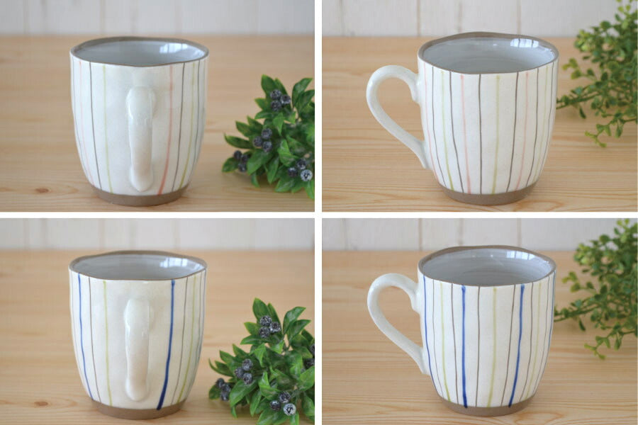 二色十草マグ【マグカップ おしゃれ 陶器 かわいい シンプル かっこいい 和風 コーヒーカップ 日本製 美濃焼 カクニ KAKUNI】