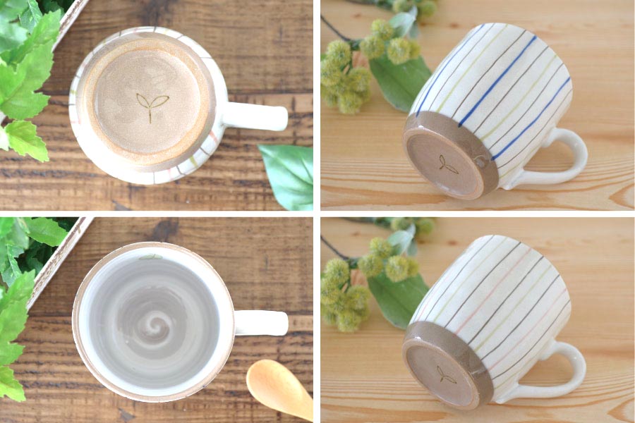 二色十草マグ【マグカップ おしゃれ 陶器 かわいい シンプル かっこいい 和風 コーヒーカップ 日本製 美濃焼 カクニ KAKUNI】
