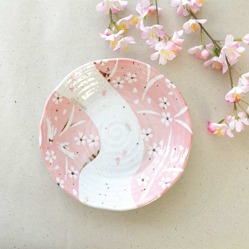 ピンク志野うさぎ80深皿 食器 おしゃれ かわいい かっこいい シンプル 子供 大人 陶器 北欧 和食器 風 美濃焼 ギフト プレゼント