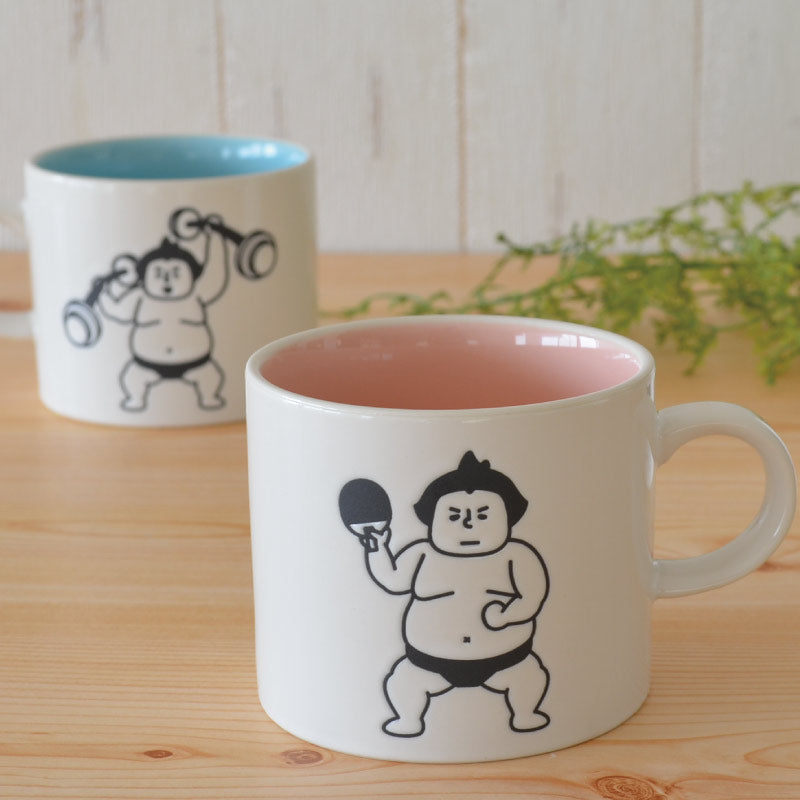 力士マグ 陶器 マグカップ 大きめ おしゃれ かわいい 大きい 面白い 大容量 おもしろい ギフト プレゼント 男性用 子供 会社用 和風 電子レンジ使用可 食洗機使用可 日本製 美濃焼 プレゼント ギフト