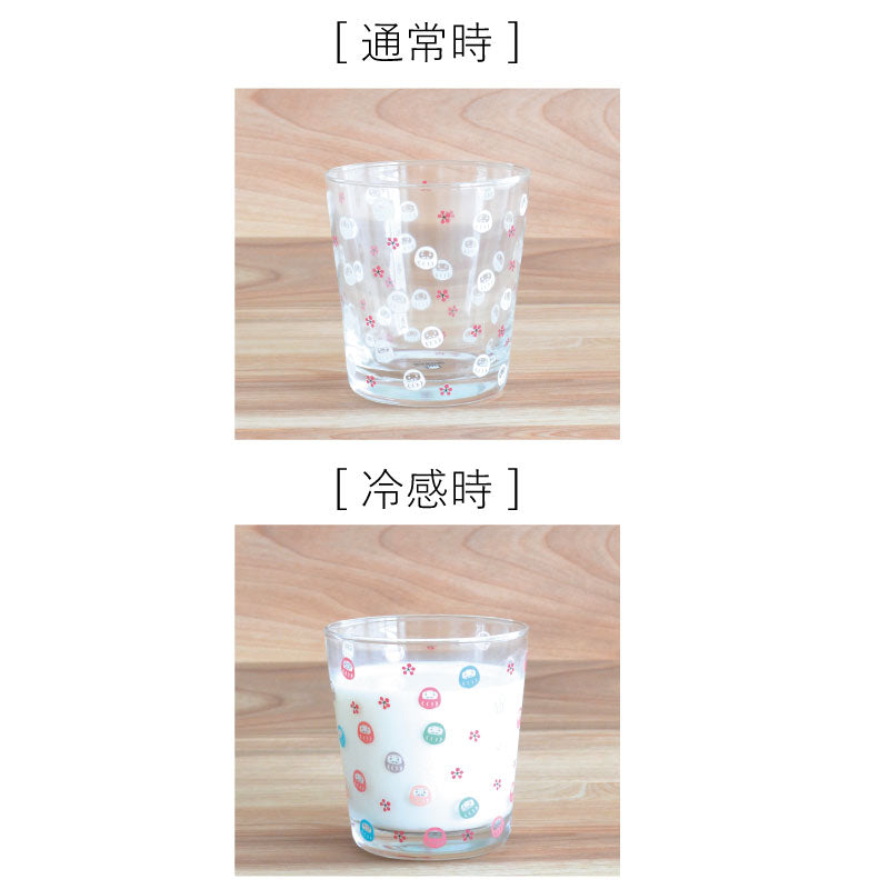 冷感グラス だるま 2個セット だるま堂 風水だるま おしゃれ コップ 冷感 色が変わる だるま 達磨 コロコロだるま かわいい かっこいい 誕生日 お祝い300ml プレゼント ギフト 日本製 冷感グラス おもしろい雑貨 カクニ 送料無料