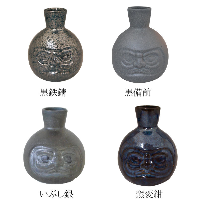 だるま堂 徳利 黒鉄錆 窯変紺 黒備前 徳利 だるま 2合 日本酒 お酒 おしゃれ かわいい ギフト 敬老の日 プレゼント 和風 陶器 日本製 美濃焼 食器 レンジ対応 食洗機対応 kakuni カクニ