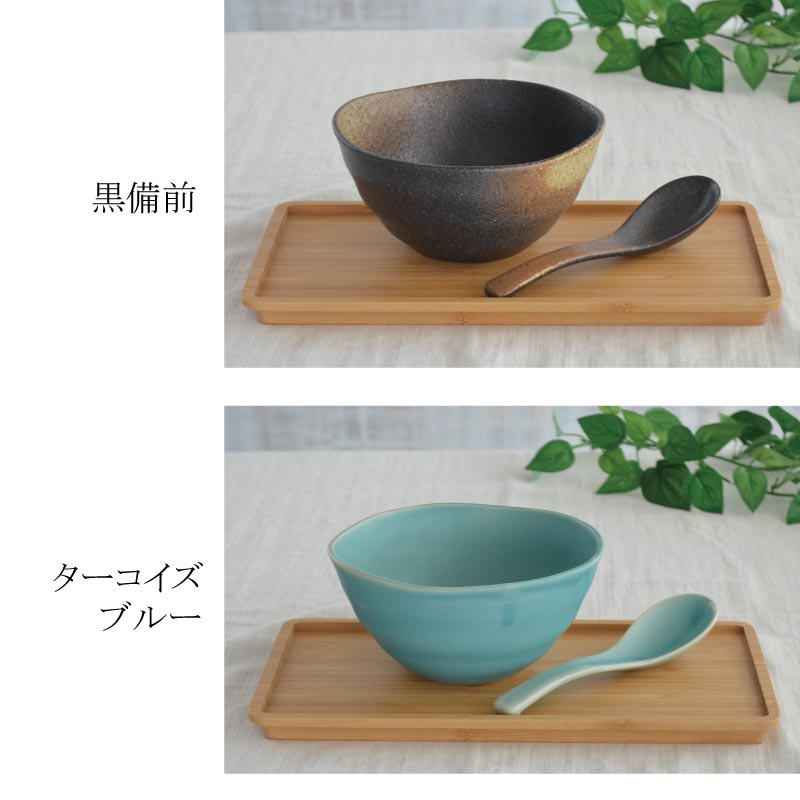 小どんぶりとレンゲのセット どんぶり レンゲ セット おしゃれ かっこいい シンプル 小どんぶり 和食器 丼もの かつ丼 ラーメン鉢 かわいい 陶器 日本製 和風 美濃焼 食器 食洗機使用可 電子レンジ使用可 カクニ 北欧 北欧 軽い