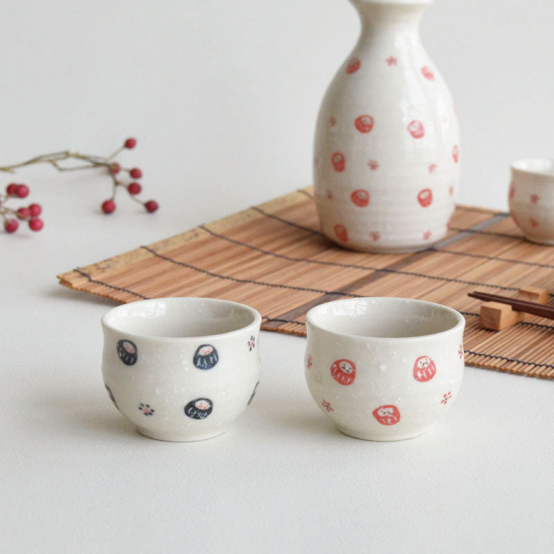 だるま ぐいのみ 6cm 白 1個 美濃焼 食器 おしゃれ 可愛い かっこいい スマート シンプル ナチュラル カクニ オリジナル 日本産 インスタ映え 普段使い ギフト モダン 和
