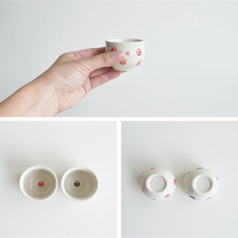 だるま ぐいのみ 6cm 白 1個 美濃焼 食器 おしゃれ 可愛い かっこいい スマート シンプル ナチュラル カクニ オリジナル 日本産 インスタ映え 普段使い ギフト モダン 和