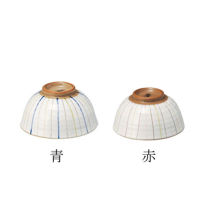 二色十草 飯碗 青 赤 お茶碗 美濃焼 食器 おしゃれ 可愛い かっこいい スマート シンプル ナチュラル カクニ オリジナル 日本産 インスタ映え 普段使い ギフト モダン 和 北欧