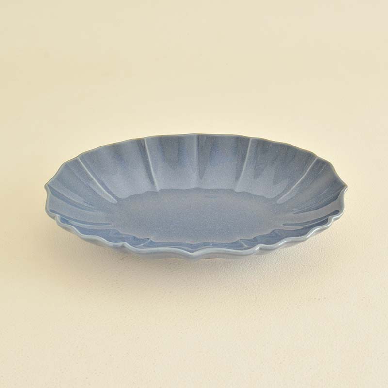 ロータス 17cmオーバルプレート 取皿 デザート おしゃれ シンプル かわいい 北欧 ナチュラル カフェ風 イエロー ホワイト ネイビー グリーン 食洗機対応 電子レンジ対応 日本製 美濃焼 カクニ