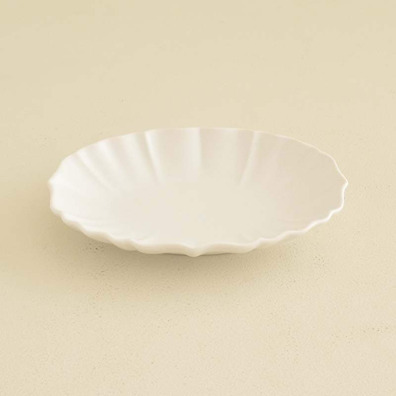 ロータス 17cmオーバルプレート 取皿 デザート おしゃれ シンプル かわいい 北欧 ナチュラル カフェ風 イエロー ホワイト ネイビー グリーン 食洗機対応 電子レンジ対応 日本製 美濃焼 カクニ