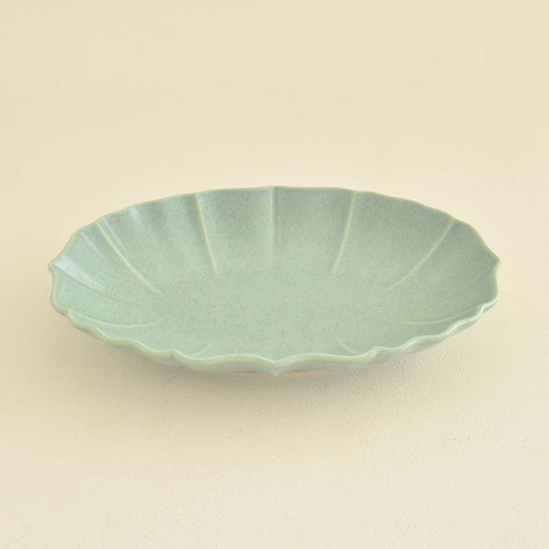 ロータス 17cmオーバルプレート 取皿 デザート おしゃれ シンプル かわいい 北欧 ナチュラル カフェ風 イエロー ホワイト ネイビー グリーン 食洗機対応 電子レンジ対応 日本製 美濃焼 カクニ