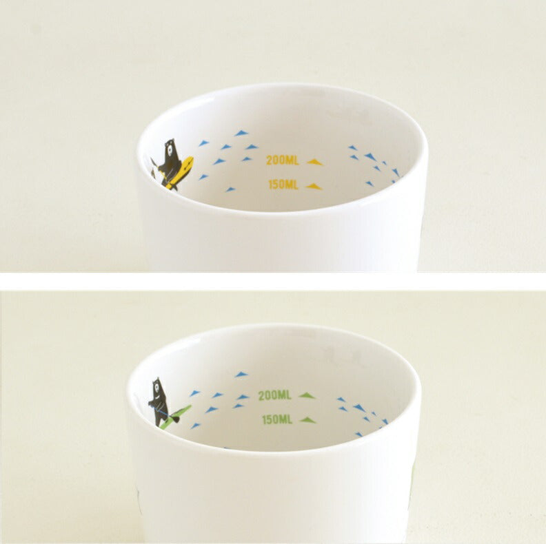 目盛付きマグ 波乗りクマ 330ml マグカップ かわいい くま 可愛い おしゃれ メモリ付き スープカップ 目盛り付き アウトドア 大きめ たっぷり 大容量 キャンプ 陶器 食洗機対応 レンジ対応 ギフト プレゼント 日本製 美濃焼