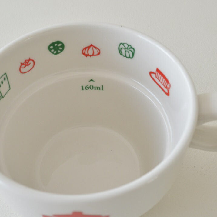 目盛付きスタッキングスープマグ SOUP 食器 磁器 美濃焼 陶器 つるつる おしゃれ かわいい シンプル 食洗器使用可能 電子レンジ使用可能 普段使い 食卓 ギフト 贈り物 お祝い 新生活 キッチン