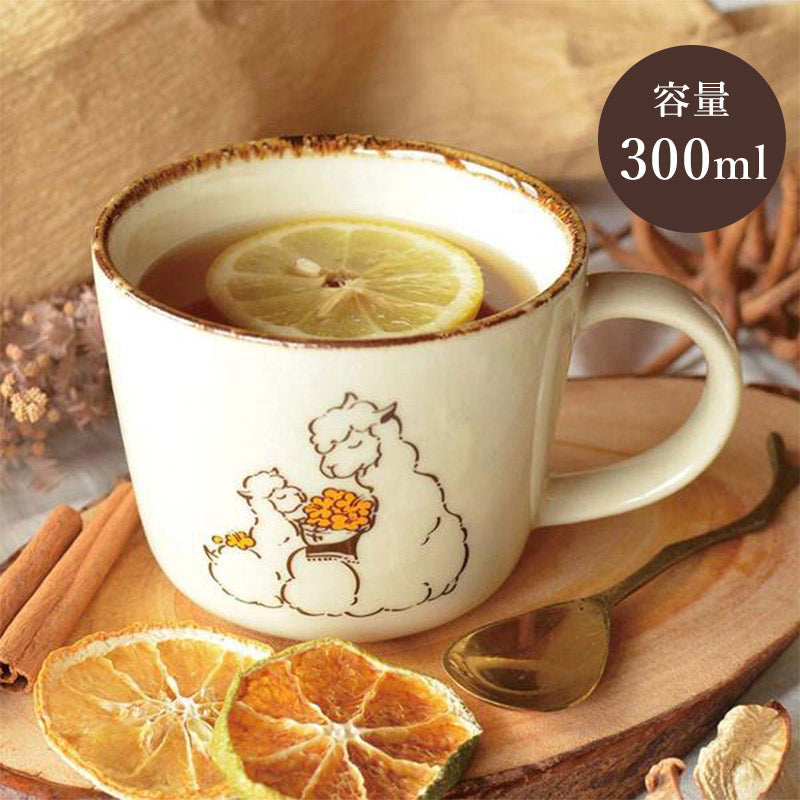 ほっこりアニマル花束マグ 陶器 マグカップ おしゃれ 大きめ 美濃焼 かわいい 可愛い 猫 レトロ ネコ ナチュラル シンプル 電子レンジ使用可 食洗機使用可 日本製 国産プレゼント ギフト 動物柄 カクニ KAKUNI