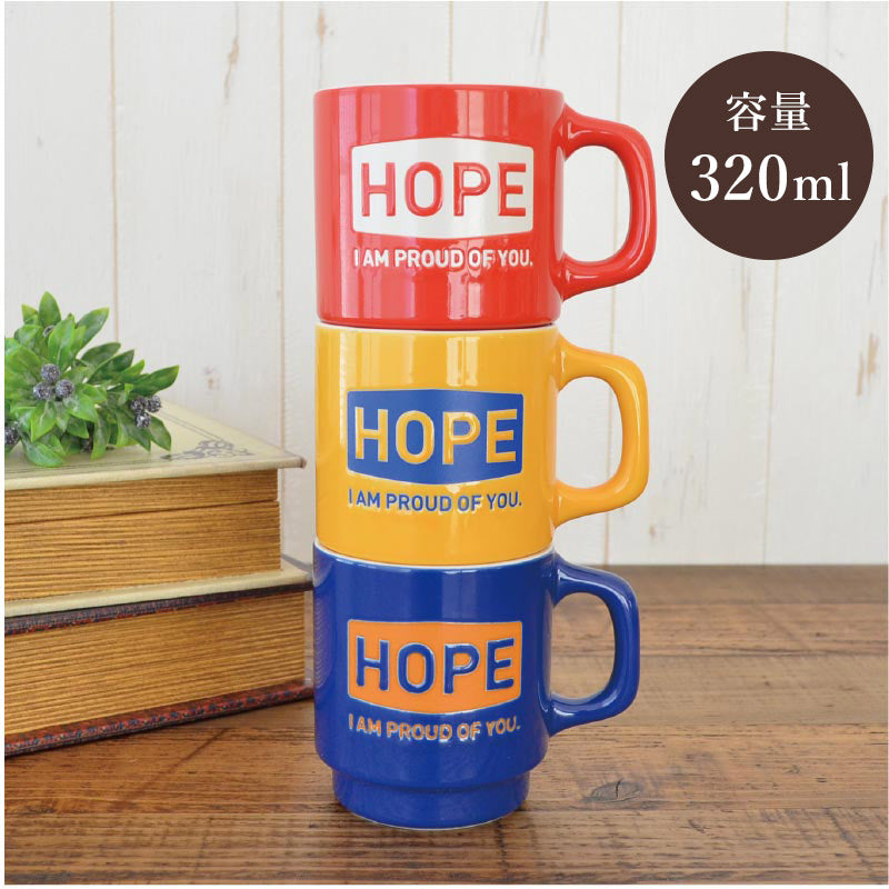HOPEマグ【ホープ 美濃焼 マグカップ かわいい 北欧 大きい カラー おしゃれ 日本製 コップ カップ 食器 カフェ シンプル ギフト プレゼント 箱入り カクニ 】