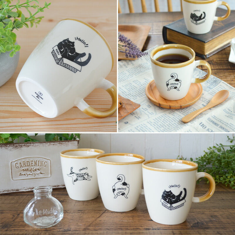 ネコマグ マグカップかわいい シンプル 猫 おしゃれ 面白い ナチュラル ねこ ブチ猫 黒猫 三毛猫 北欧 陶器 食洗機対応 電子レンジ対応 ギフト プレゼント 贈り物 カクニ KAKUNI かじゅあるらいふ ねこまぐ