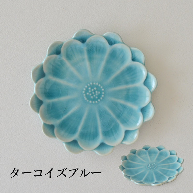 デイジー小皿 豆皿 小皿 醤油 美濃焼 皿 おしゃれ シンプル 小さめ かわいい 花 ナチュラル プレート 薬味 調味料 陶器 日本製 和風 ピンク ヒワ ブラウン ターコイズ ブルー 食器