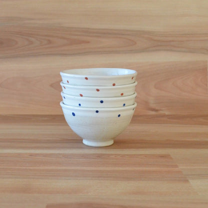 水玉 飯碗 ( 青, 赤 ) 食器 おしゃれ かわいい かっこいい シンプル 子供 大人 陶器 北欧 和食器 風 美濃焼 ギフト プレゼント