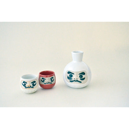 風水だるま酒器セット 徳利1個 盃2個 食器 おしゃれ かわいい かっこいい シンプル 子供 大人 陶器 北欧 和食器 風 美濃焼 ギフト プレゼント