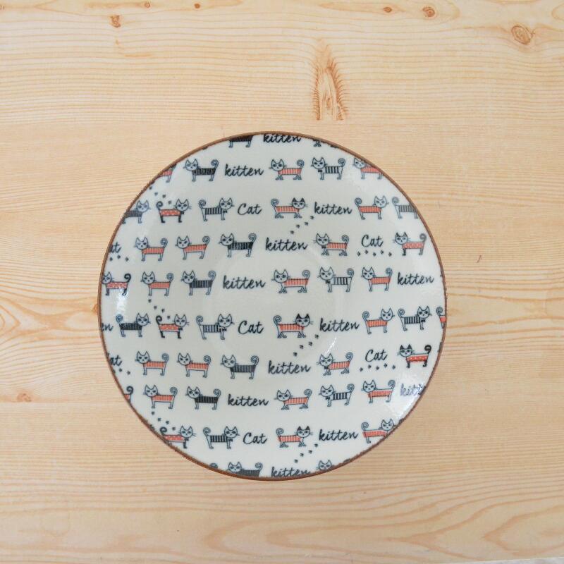 ねこねこ20cmヌードルボウル おしゃれ かわいい 可愛い ネコ 猫 ネコ柄 北欧 ラーメン うどん 大きい 日本製  食器 シンプル ナチュラル 食洗機使用可 電子レンジ使用可