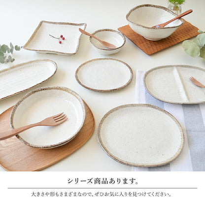 白唐津 仕切り鉢（大）仕切り 皿 美濃焼 オードブル ワンプレート 三つ仕切り 盛鉢 日本製 国産 おしゃれ 北欧 かわいい シンプル プレゼント 国産 誕生日美濃焼 食洗機使用可 電子レンジ使用可 カクニ