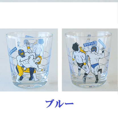 プロレス目盛付きグラス おしゃれ かっこいい 面白い ユニーク 赤 青 緑 ギフト ガラス コップ 雑貨 カフェ 食器 ガラス製 ギフト タンブラー 日本製 カクニ