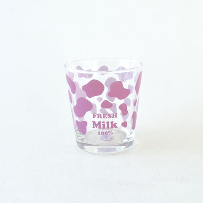 フレッシュミルクグラス　 おしゃれ かわいい 300ml POP クロ グリーン パープル ピンク 人気 プレゼント ギフト 牛柄 日本製 コップ カップ 子供用 カクニ