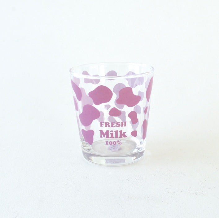 フレッシュミルクグラス　 おしゃれ かわいい 300ml POP クロ グリーン パープル ピンク 人気 プレゼント ギフト 牛柄 日本製 コップ カップ 子供用 カクニ