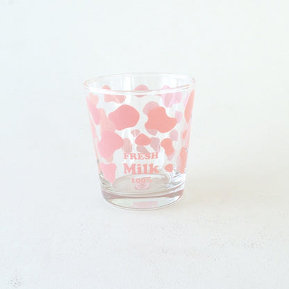 フレッシュミルクグラス　 おしゃれ かわいい 300ml POP クロ グリーン パープル ピンク 人気 プレゼント ギフト 牛柄 日本製 コップ カップ 子供用 カクニ